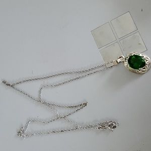 Emerald sterling silver necklace*NEW*